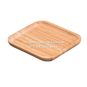 Khay gỗ tre Decor vuông 20x20x2cm