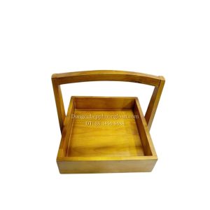 Khay gỗ có quai xách 25x25cm