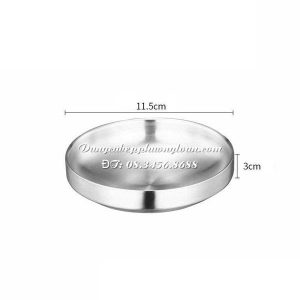 Đĩa Inox tròn 2 lớp Hàn Quốc 11cm