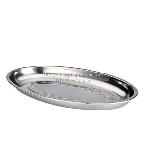 Khay cá bầu dục inox 40cm