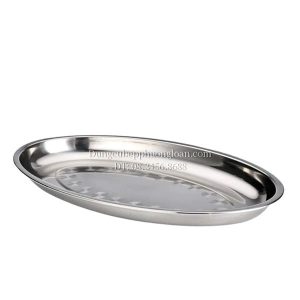 Khay cá bầu dục inox 40cm
