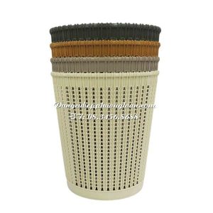 Sọt rác nhựa tròn giả mây 5157