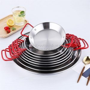 Chảo Inox Hàn Quốc quai đỏ 20cm