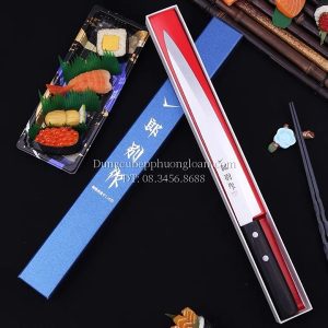 Dao thái Sashimi bản nhỏ cán nhựa đen lưỡi dài 280mm