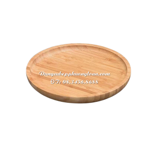 Khay gỗ tre Decor tròn 20x2cm