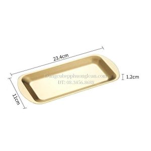 Đĩa Inox chữ nhật 11x23.5cm màu vàng