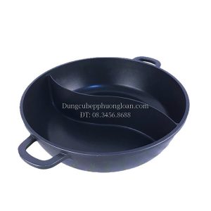 Nồi lẩu hợp kim gang 2 ngăn 32cm