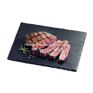 Đĩa đá đen chữ nhật 40x25cm