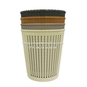 Sọt rác nhựa tròn giả mây 5155
