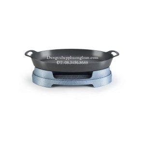 Bộ bếp hâm đốt cồn bầu dục 35x22cm