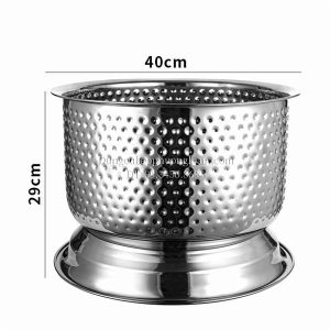 Bâu ngâm rượu inox chấm búa có đế 41cm