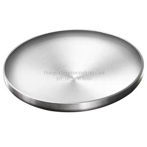 Đĩa Inox tròn 2 lớp Hàn Quốc 17cm