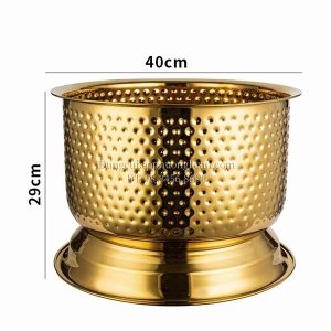 Bâu ngâm rượu inox chấm búa có đế màu vàng 41cm