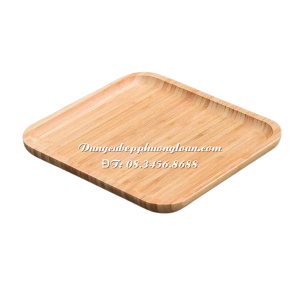 Khay gỗ tre Decor vuông 25x25x2cm