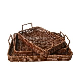 Rổ nhựa giả mây chữ nhật 32x22x5cm (5265)