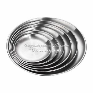 Đĩa Inox tròn 1 lớp Hàn Quốc 23cm