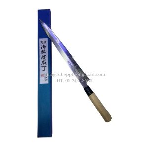Dao thái Sashimi bản nhỏ cán gỗ trắng lưỡi dài 30cm