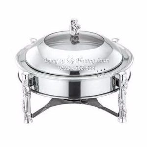 Nồi hấp tròn Inox 28cm chân rồng (Trắng)