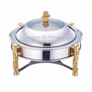 Nồi hấp tròn Inox 28cm chân rồng (Vàng)