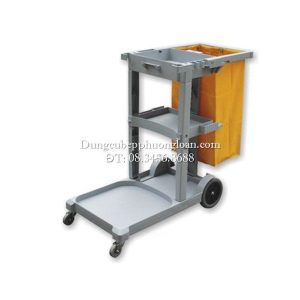 Xe làm vệ sinh 3 tầng chữ L, túi đựng không nắp