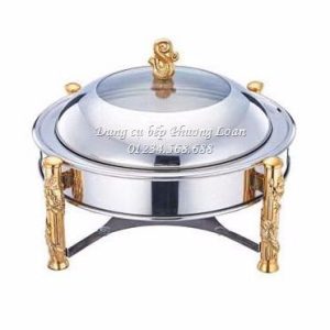 Nồi hấp tròn Inox 26cm chân rồng (Vàng)