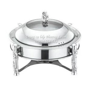 Nồi hấp tròn Inox 24cm chân rồng (Trắng)