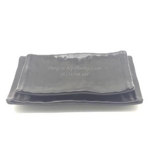 No.282 Đĩa chữ nhật có vân sóng 8 (Đen)