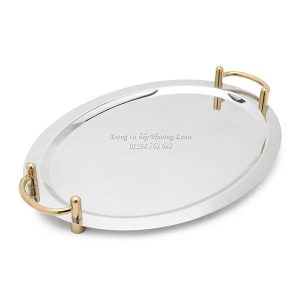 Khay Inox bầu dục tay cầm 22'' (57x44.5cm)